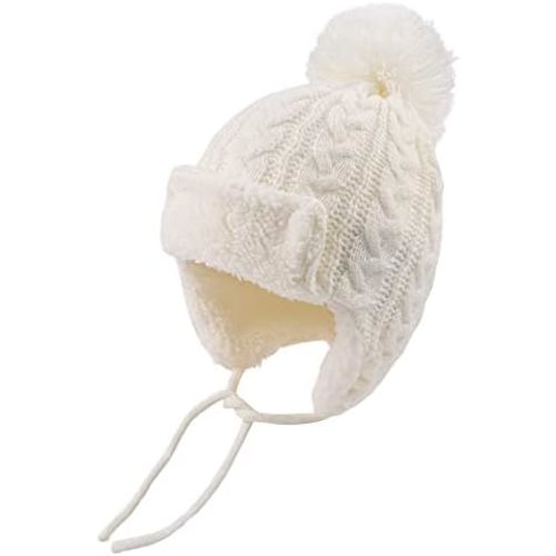 Winter Kids Beanie Hat Baby Knitted Hats Fleece Earflap Beanie Windproof Warm Toddler Beanies Boys Girls 0-8 Years