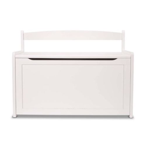 Melissa & Doug Wooden Toy Chest - White Furniture for Playroom: Storage Trunk Wood Frame, Holds 150 lbs Weight