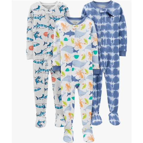 Simple Joys by Carter's baby-boys 3-pack Snug Fit Footed Cotton Pajamas