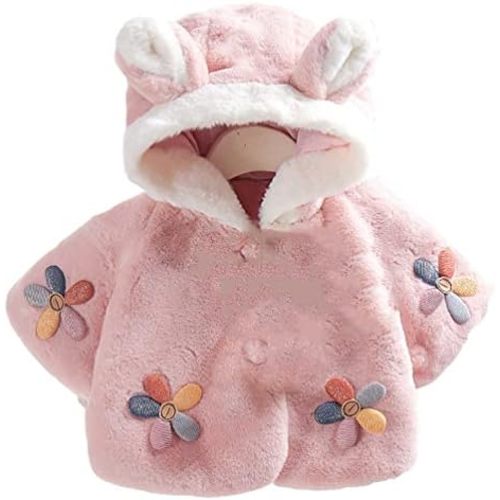 Faux Fur Coat Newborn Infant Baby Girl Jacket Cape Cloak Poncho 0-3 Years