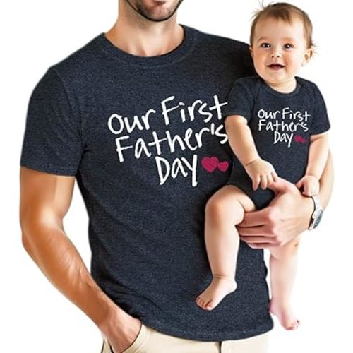Our First Fathers Day Father Son Matching Shirts Father Daughter Gift for Father's