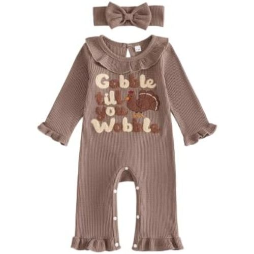 Baby Girl Thanksgiving Outfit Newborn Turkey Romper Fall Clothes