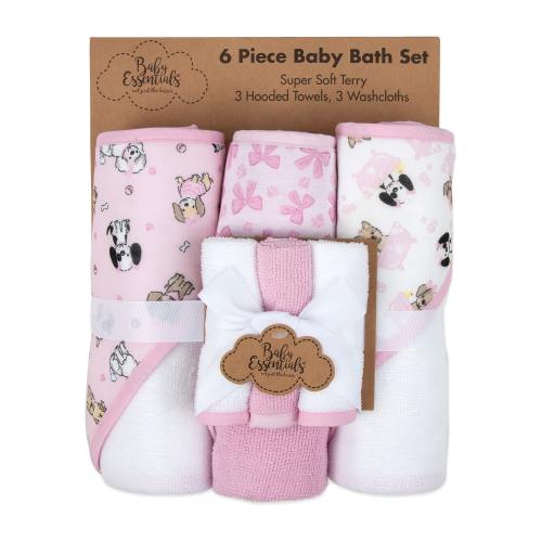 Baby Essentials 6 Pack Bath Towel Set
