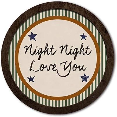 JTNZCI Nursery Wall Decor, Round Wood Sign for Baby Room, 10x10 Inch