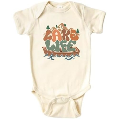 Cute Baby Onesie® Lake Life Shirt Premium Custom Baby Clothes Unisex Baby Announcement Gift for Mom Newborn Outfit