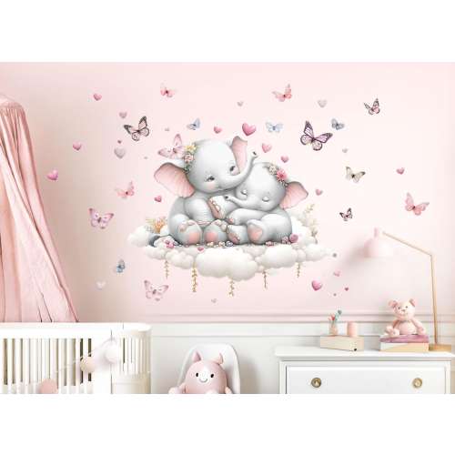 Elephants on cloud wall stickers for children's rooms Boho butterflies set wall stickers for baby rooms wall stickers self-adhesive decoration