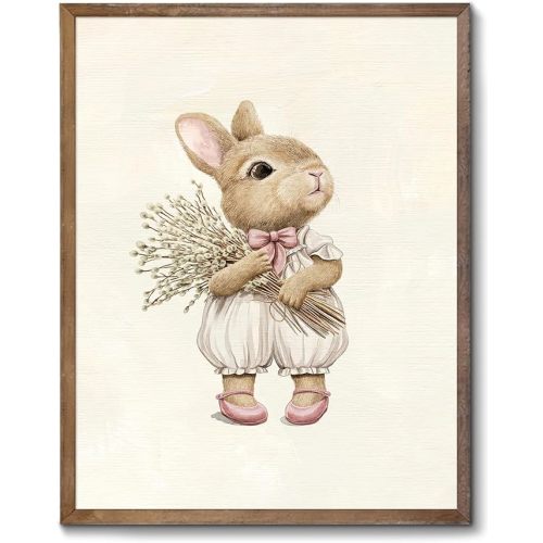 XOCUUI Pink Nursery Wall Decor Art Prints, Cute Baby Girl Room Decor, Pink Girl Wall Art Vintage Floral Wall Decor for Baby Girls' Nursery & Kids' Room - 8x10inch|Unframed