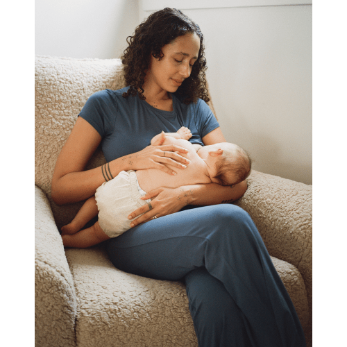 The Sunday Maternity & Nursing Pajama Set | Slate Blue - Kindred Bravely
