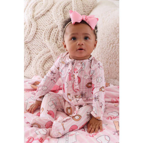 Ballpark Babes Ruffle Zipper Footie