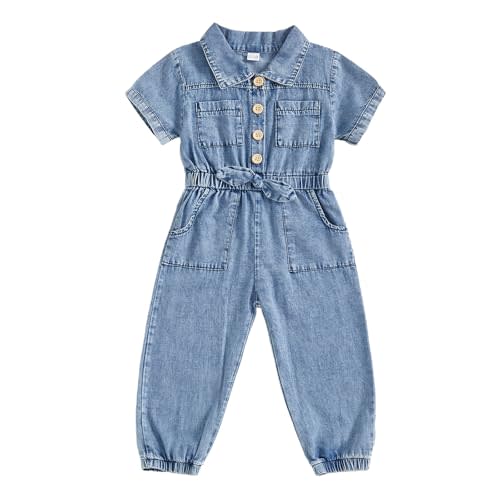 Ledy Champswiin Summer Toddler Girl Jumpsuit Shorts Little Girl Overalls Clothes Baby Jean Romper Jumpsuit One Piece Outfit