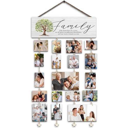 Family Tree Picture Frame，Family Picture Frames Collage Photo Hanging Display Picture Board, Like Branches on a Tree Yet our Roots Remain as one, Home Living Room Bedroom Wall Decor XXXK