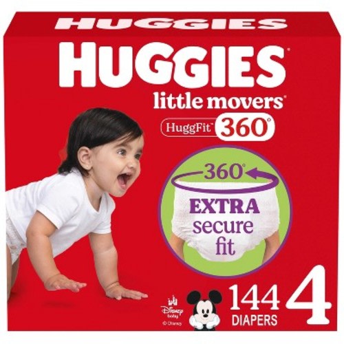 Huggies Little Movers HuggFit 360 Pull On Diapers  -Size 4 - 144ct