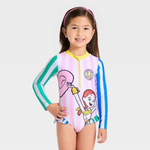 Toddler Girls' Jessie Long Sleeve One Piece Rash Guard Swimsuits - Blue 3T