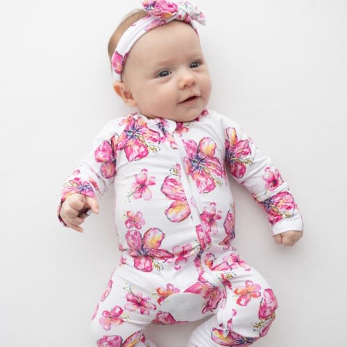 Hibiscus Kiss Bamboo Coverall (9-12M)