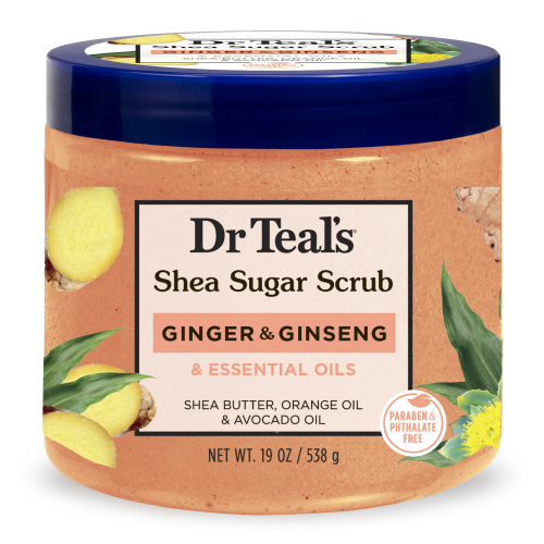 Dr Teal's Shea Sugar Body Scrub with Ginger, Ginseng & Essential Oil, 19 oz.