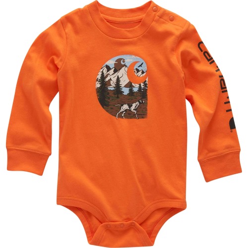 Boys' Long Sleeve Dog “C” Bodysuit (Baby)