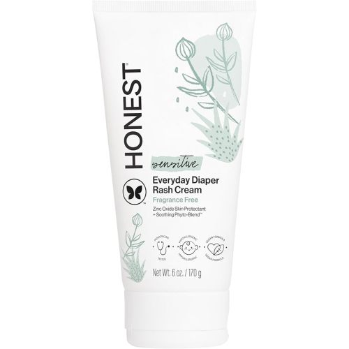 The Honest Company Diaper Rash Cream, Zinc Oxide Ointment, Moisturizing & Calming, Hypoallergenic, NEA Recognized, Cruelty-Free, Value Size 6 oz