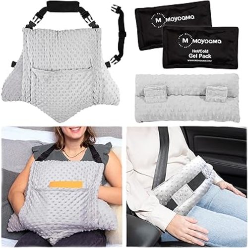 MOYOAMA 4 Pc Hysterectomy Pillow Set – Incl Seatbelt Cushion & 2 Gel Packs for Soothing Relief – After Hysterectomy Recovery Must-Haves, Post-Op C-Section Pillow Gifts, Abdominal Surgery Recovery
