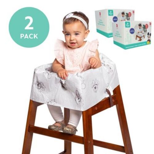 J.L. Childress Disney Baby Disposable Restaurant High Chair Covers, (2 packs of 24),Mickey & Minnie