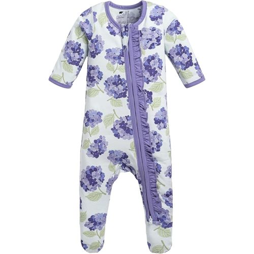 monica + andy Double Zipper One Piece, 100% Organic Baby Clothes for Girls & Boys, Unisex, Preemie, Newborn & Infant Sizes