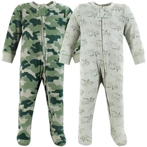 Hudson Baby Unisex Baby Thermal Zipper Sleep and Play 2pk