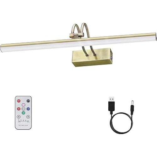 Picture Light,5000mAh Wireless Wall Light,13" Art Light,Antique Brass