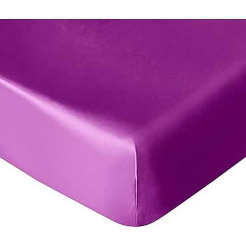 NTBAY Silk Satin Fitted Crib Sheet, Super Soft and Silky 28x52 Crib Sheet for Standard Crib and Toddler Mattresses, Boys, Girls, Unisex, Purple, 28x52 Inches