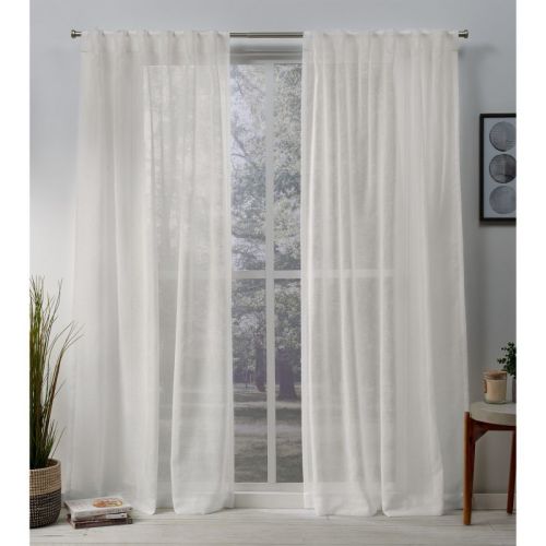 Set of 2 Belgian Sheer Hidden Tab Top Curtain Panel - Exclusive Home