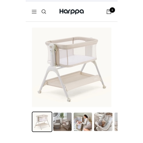 HARPPA Cuddly Sway | 3-in-1 Rocking Baby Bassinet & Bedside Sleeper with Anti-Reflux Mattress for Newborns | Attaches to Bed, Adjustable Height, Tool-Free Setup, Portable Wheels, CPSC Certified, Gentle Rocking Motion | Ideal for Infants, Safe Co-Sleeping 