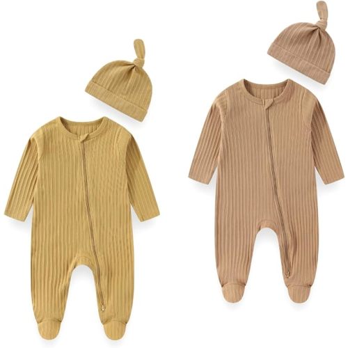 Long Sleeve Baby Footies With Accessories Cotton Infant Romper | unisex,soft stretchy,easy to put on and take off,footed design,everyday wear,baby essentials