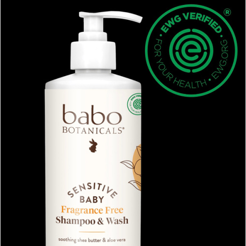 Babo Botanicals Sensitive Baby Fragrance-Free 2-in-1 Shampoo & Wash - Shea Butter, Calendula & Aloe Vera - EWG Verified - Cruelty-Free - Vegan - Pediatrician Tested - For Babies & Kids