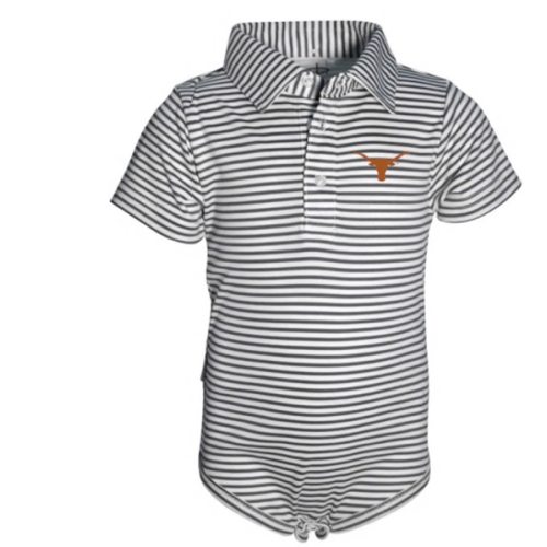 Texas Longhorns CHARCOAL Baby Carson Polo Romper