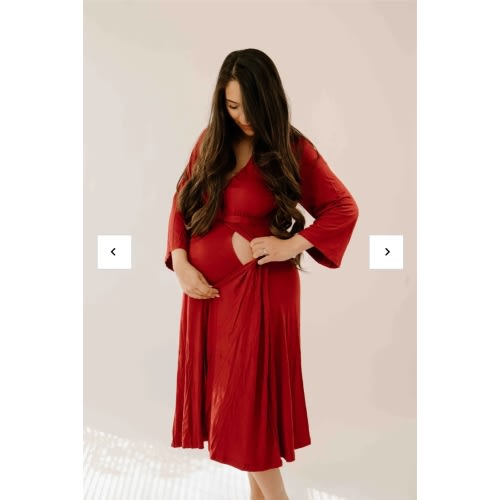 Juliet Labor & Postpartum Gown in Crimson-Limited Time – Lila