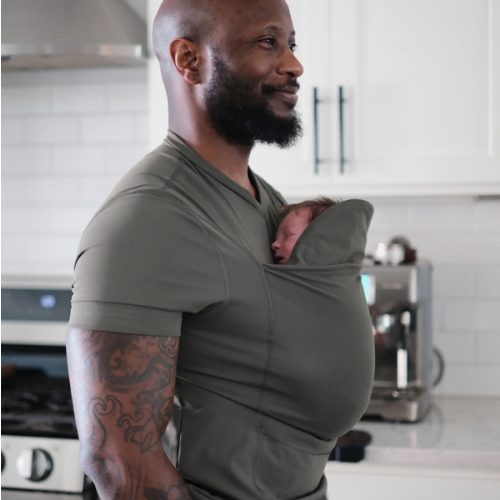 Lalabu Dad Shirt | Original Babywearing T-Shirt with Kangaroo Pouch | Baby Wrap Carrier for Newborns & Infants | Baby Wrap Carrier for Newborns | Essential for new Dads