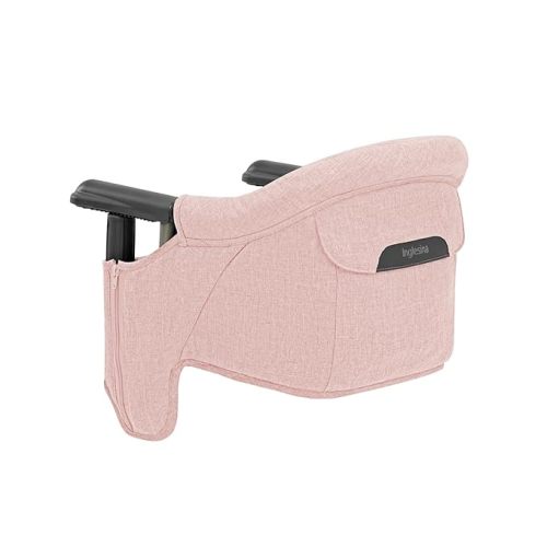 Inglesina Fast Table Chair, Powder Pink - Portable Baby High Chair - for Babies & Toddlers up to 37 lbs - Collapsible - Fits Tables 0.8'' to 3.5'' Thick - Compact & Easy to Use - Travel Bag Included