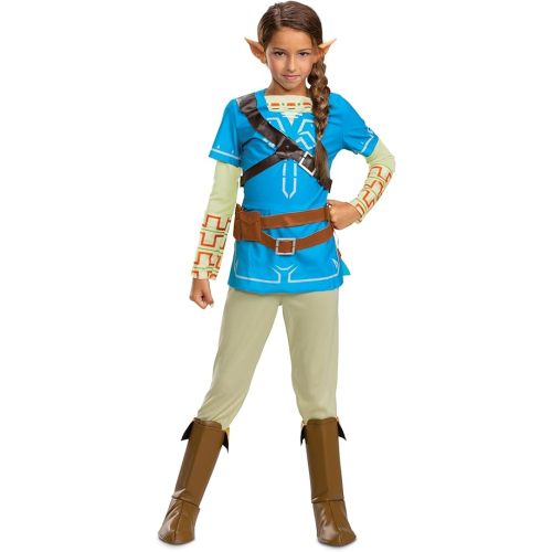 Link Breath Of The Wild Deluxe Costume, Blue, Medium (7-8)
