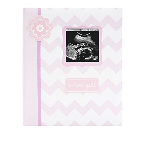 Lil Peach First 5 Years Chevron Baby Memory Book Journal, Pink | Guided Baby Memory Book, First 5 Years Milestone Journal, Photo Album Pages, Baby Gift