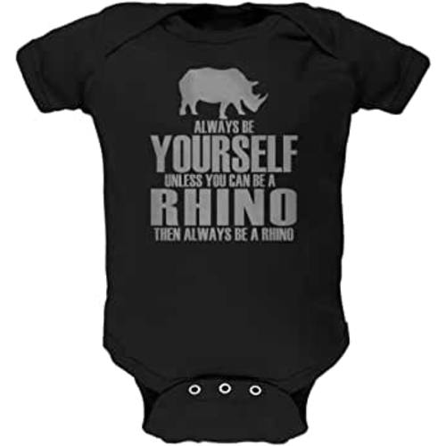 Always Be Yourself Rhino Black Soft Baby One Piece