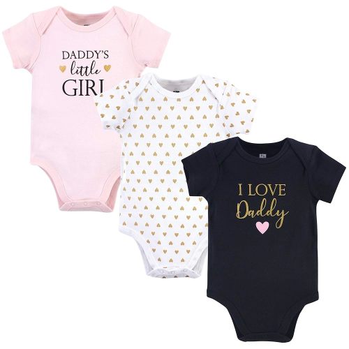 Hudson Baby Baby Girls Cotton Bodysuits 3-pack