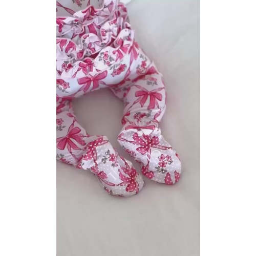 Bow Besties Ruffle Zipper Footie