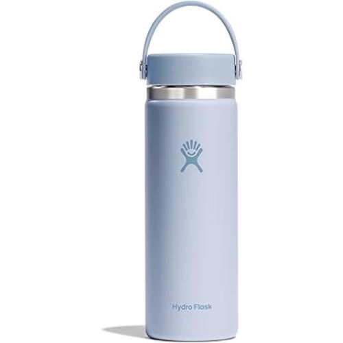 Hydro Flask Wide Mouth vacuum insulated stainless steel water bottle with leakproof closeable lid for cold water drinks, sports, travel, car and school