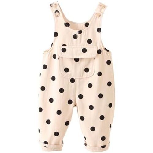 Happy Cherry Baby Boys Girls Jean Overalls Kids Denim Suspender Pants with Pocket Cute Romper Sleeveless Jumpsuit