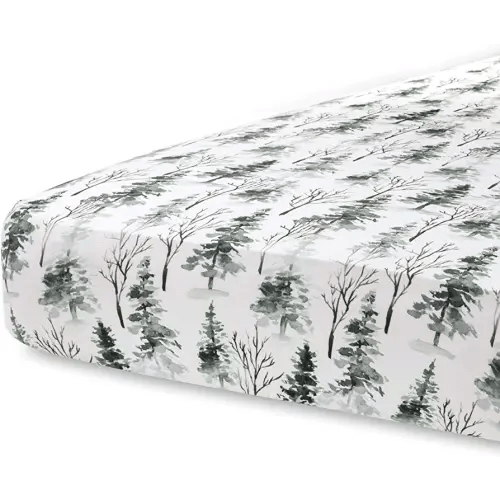 Pobi Baby - Premium Fitted Crib Sheets for Standard Crib Mattress - Ultra-Soft Cotton Blend, Stylish Woodland Pattern, Safe and Snug for Baby (Magical-Woods)