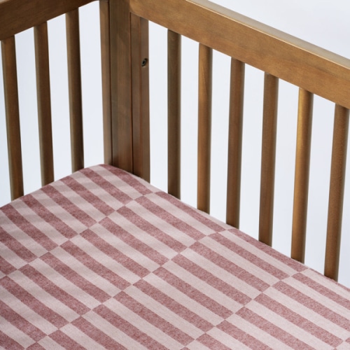 Babyletto Midi Crib Sheet - Maroon Stripe