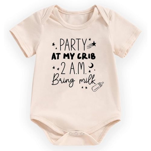 hrcfbk Newborn Baby Boys Girls Clothes Cute Funny Bodysuit Rompers Newborn Baby Announcement Coming Home Outfit