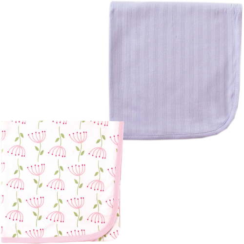 Touched by Nature Baby Girls' Organic Cotton Swaddle Blanket, 2-Pack, Choose Your Color