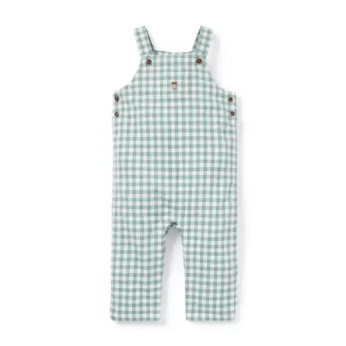 Baby Pale Green Gingham Baby Gingham Dog Overall by Janie and Jack