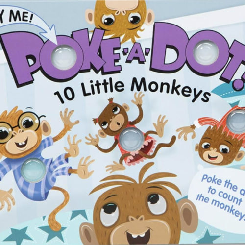 Melissa & Doug Poke-a-Dot! 10 Little Monkeys, Interactive Children's Board Book with Buttons to Pop, Educational Sensory Toy for Toddlers & Preschoolers Ages 3+ - FSC Certified