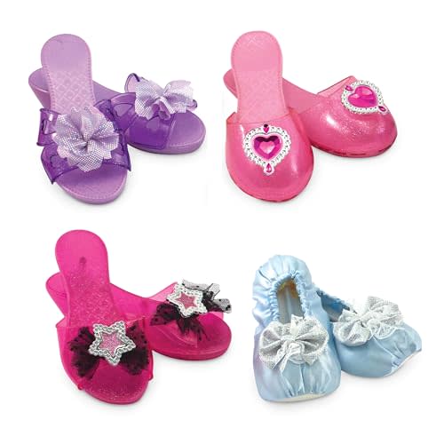 Melissa & Doug Dress-Up Shoes Set for Kids (4 Pairs) Step In Style! High-Heeled Role Play Shoes Pretend Play Costume Accessories for Toddlers & Preschool Ages 3+