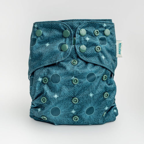 Space and Sky: Essentials Pocket Cloth Diaper with Athletic Wicking Jersey, Grows with your Baby